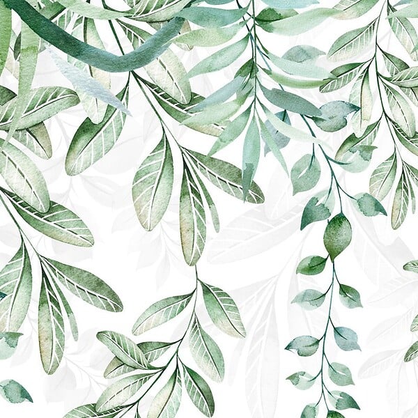 99DECO - Papier peint panoramique - Leaves in Rain - Multicolore - intissé : 150g/m² - 7 lés : 336x270cm - large
