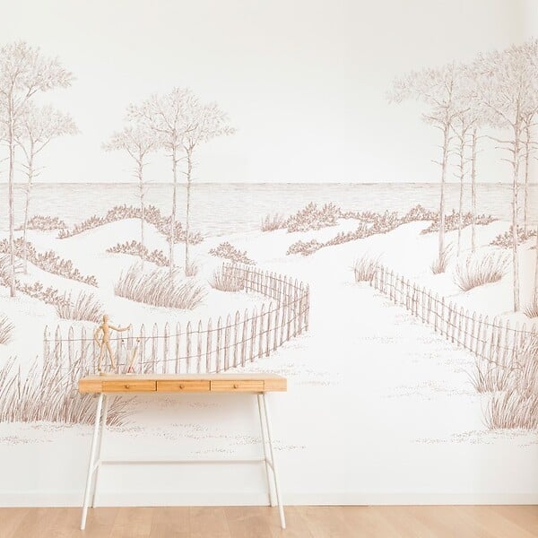 99DECO - Papier Peint Panoramique Plage Rouge - 99DECO - L336xH270cm - large