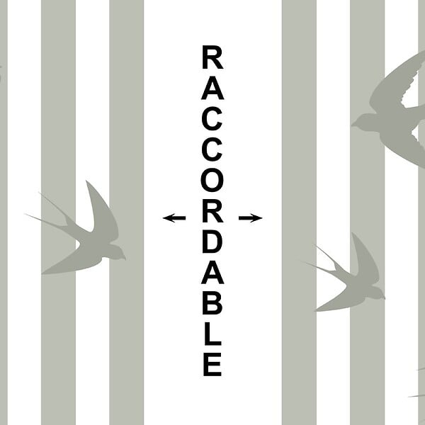 99DECO - Papier peint raccordable - Envolée - Vert - intissé : 150g/m² - 3 lés : 144x270cm - large