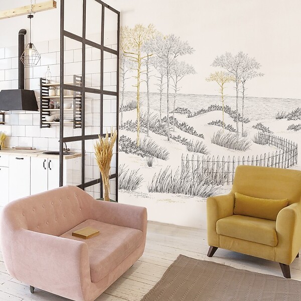 99DECO - Papier peint panoramique - Les Landes - Multicolore - intissé : 150g/m² - 7 lés : 336x270cm - large