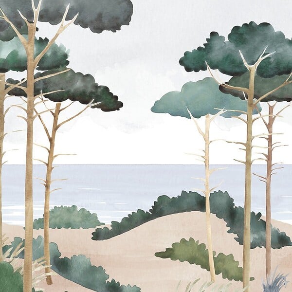 99DECO - Papier peint panoramique - Les Landes - Multicolore - intissé : 150g/m² - 7 lés : 336x270cm - large