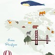 99DECO - Papier peint panoramique - World map - Vert - intissé : 150g/m² - 7 lés : 336x270cm - vignette