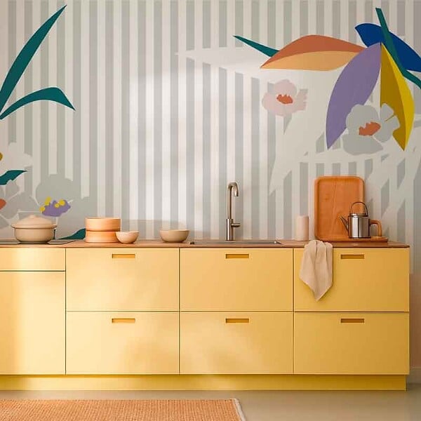 99DECO - Papier peint panoramique - Fraicheur Jungle - Multicouleur - intissé : 150g/m² - 7 lés : 336x270cm - large