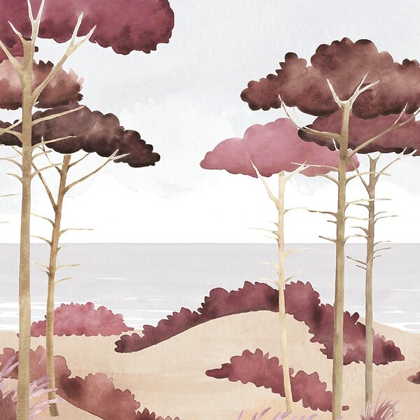 99DECO - Papier peint panoramique - Les Landes - Rouge - intissé : 150g/m² - 7 lés : 336x270cm - large