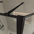 AURLANE - Paroi de Douche avec Volet Pivotant - Cadre et Bras Alu. NOIR MAT - 80+40x200cm - DARK CONTOURING - vignette
