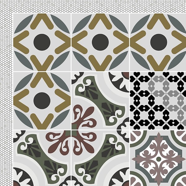99DECO - Tapis antidérapant - Naples - vinyle - int./ext. - Multicolore - 50x200cm - large