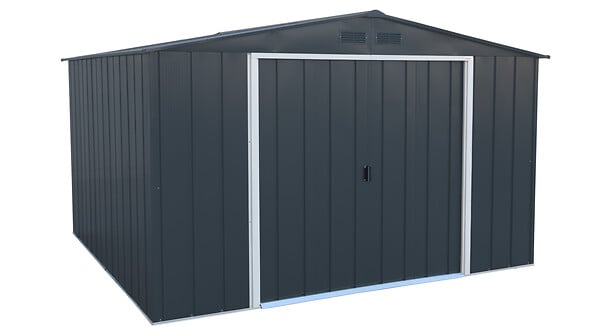 DURAMAX - Abri de jardin métal anthracite Duramax 9,72m² épaisseur 0,33mm - large