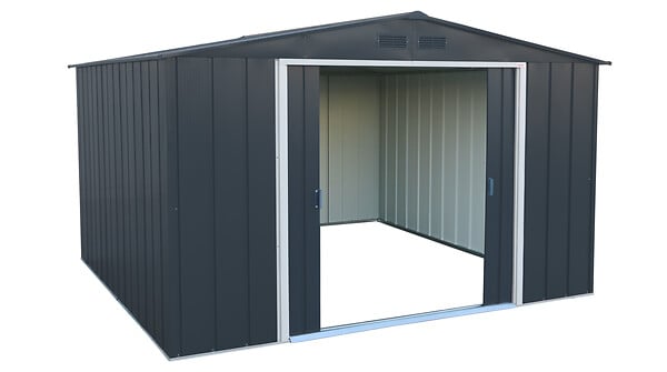 DURAMAX - Abri de jardin métal anthracite Duramax 9,72m² épaisseur 0,33mm - large