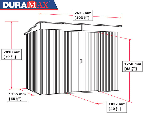 DURAMAX - Abri de jardin métal gris anthracite Duramax Skylight 4,84m² 0,33mm - large