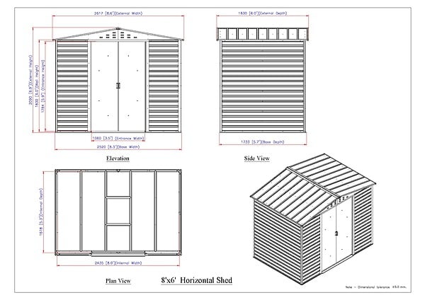 DURAMAX - Abri de jardin métal Alpine anthracite 4,78m² épaisseur 0,33mm - large