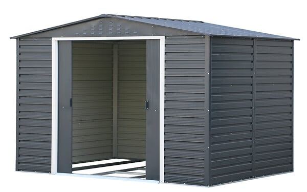 DURAMAX - Abri de jardin métal Alpine anthracite 7,81m² épaisseur 0,33mm - large