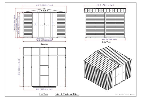 DURAMAX - Abri de jardin métal Alpine anthracite 9,75m² épaisseur 0,33mm - large
