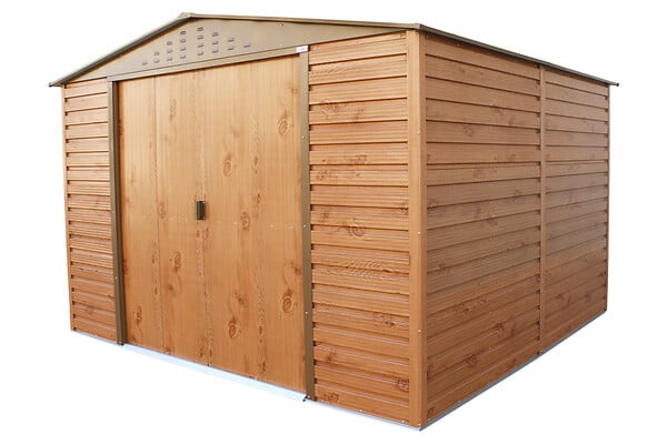 DURAMAX - Abri de jardin métal Alpine bois 9,75m² épaisseur 0,33mm - large