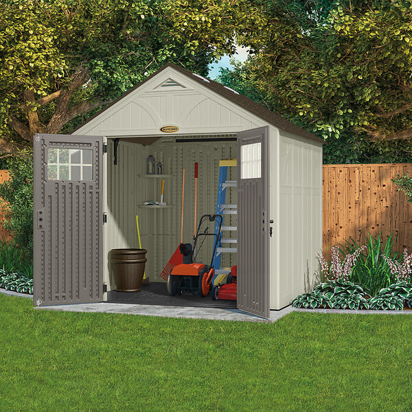 SUNCAST - Abri de jardin Suncast 5,53m² - Gris - L.255xP.217xH.261cm - large