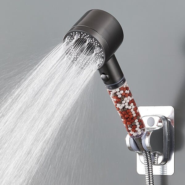 BLIVING - Pommeau de douche - ABS - Eco 5 jets - Blanc - Stop eau - large