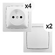 LEGRAND - Lot interrupteurs et prises 2P+T Les Apparents Blanc Saillie - vignette