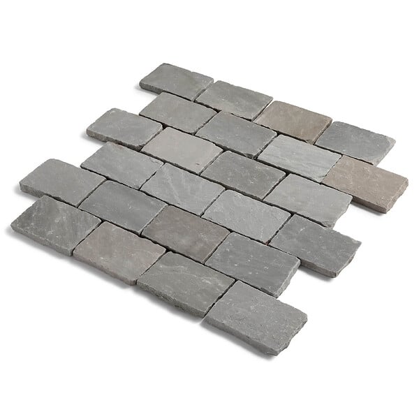 RO'MA NATURE - Pavé Grès Kandla Gris 20x14x2-2,5 cm (vendu au m² - 30 pavés/m²) - large