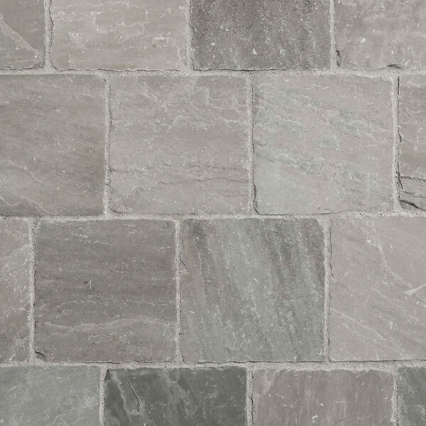 RO'MA NATURE - Pavé Grès Kandla Gris 14x14x2-2,5 cm (vendu au m² - 42 pavés/m²) - large