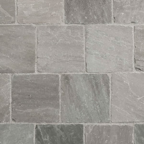 RO'MA NATURE - Pavé Grès Kandla Gris 14x14x3-5 cm (vendu au m² - 42 pavés/m²) - large