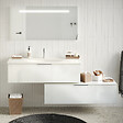 BURGBAD - Meuble salle de bain salle de bain vasque BURGBAD Olena en décalé blanc brillant 120 cm - vignette
