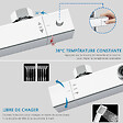 AICA SANITAIRE - AICA Colonne de douche thermostatique chromée, avec douche de tête carrée et douchette  réglable en hauteur, ensemble de douche en acier inoxydable pour douches de plain-pied - vignette