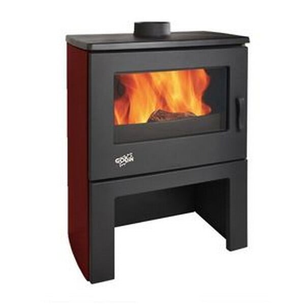 GODIN - poêle à bois 8.5kw noir/carmin - 362113carmin - large