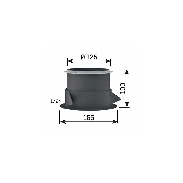ANJOS - Manchette placo 3 griffes pour ALIZE HYGRO diamètre 125 mm 1794 - large
