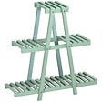 OUTSUNNY - Étagère à fleurs pyramidale en bois - porte plante bois 3 étagères - dim. 76L x 26l x 76H cm - sapin vert d'eau - vignette