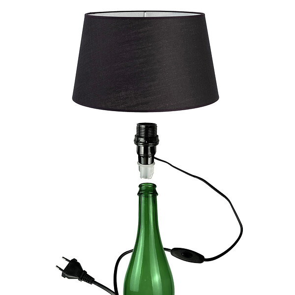 TIBELEC - Kit adaptateur bouteille E14 - Noir - Plastique - large