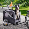 ID MARKET - Remorque à vélo pour chien TILLY avec réflecteurs 128 x 52 x 102 cm pour animaux de compagnie - vignette