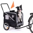 ID MARKET - Remorque à vélo pour chien TILLY avec réflecteurs 128 x 52 x 102 cm pour animaux de compagnie - vignette