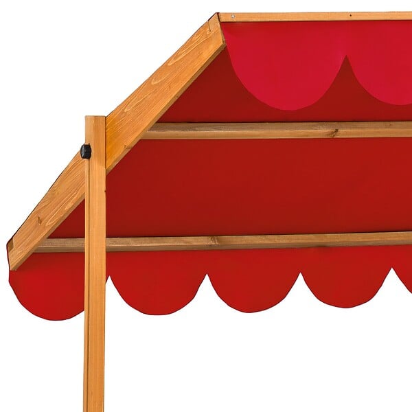 TECTAKE - Bac à Sable de Jardin Enfant en Bois avec 1 Toit et 1 Bâche 120x120x120cm rouge - large