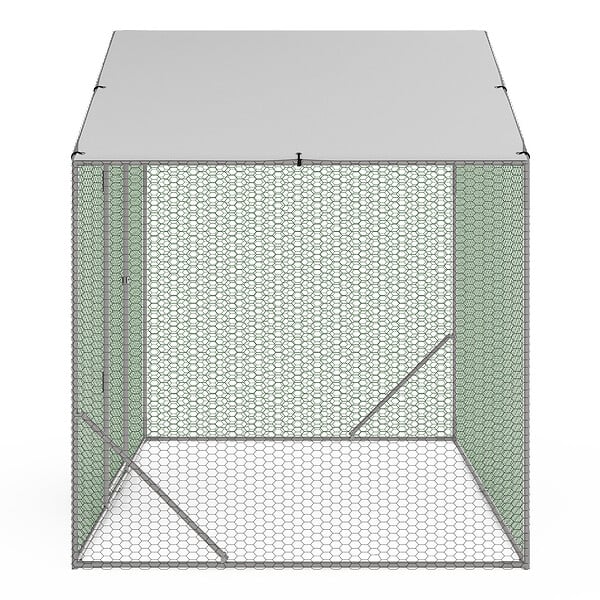 ID MARKET - Enclos poulailler 3 m² parc grillagé 2,20x1,4 M acier galvanisé - large