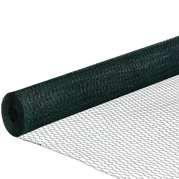 ID MARKET - Grillage pour poules vert 1x25M maille 25mm triple torsion clôture souple jardin animaux - large