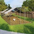 ID MARKET - Enclos poulailler 24 m² parc grillagé 8x3 M acier galvanisé - vignette