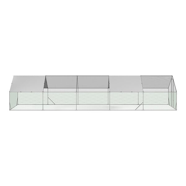 ID MARKET - Enclos poulailler 30m² parc grillagé 10 x 3 M acier galvanisé - large