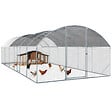 ID MARKET - Enclos poulailler dôme 22,5 m² parc grillagé 3x7,5 M avec porte latérale - vignette