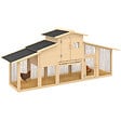 ID MARKET - Poulailler clapier en bois XXL avec pondoir enclos et tiroir à déjections 3 poules - vignette