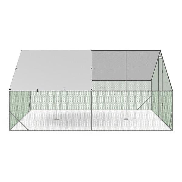 ID MARKET - Enclos poulailler 16 m² parc grillagé 4x4 M acier galvanisé - large