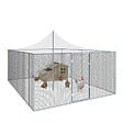 ID MARKET - Volière 12m² parc grillagé 3x4 M enclos poulailler pour animaux de basse cour - vignette