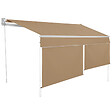ID MARKET - Store banne manuel 4x3 M taupe lambrequin H.1,40 M - vignette