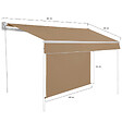 ID MARKET - Store banne manuel 4x3 M taupe lambrequin H.1,40 M - vignette