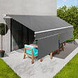 ID MARKET - Store banne manuel 4x3 M gris anthracite lambrequin H.1,50 M - vignette