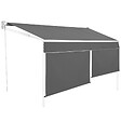 ID MARKET - Store banne manuel 4x3 M gris anthracite lambrequin H.1,50 M - vignette