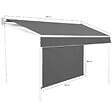 ID MARKET - Store banne manuel 4x3 M gris anthracite lambrequin H.1,50 M - vignette