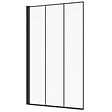 ID MARKET - Pare baignoire 1 volet 80x140 cm sérigraphié effet verrière avec profilé en aluminium noir - vignette
