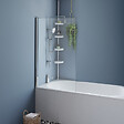 ID MARKET - Pare baignoire 1 volet 70x120 cm avec profilé en aluminium argenté - vignette