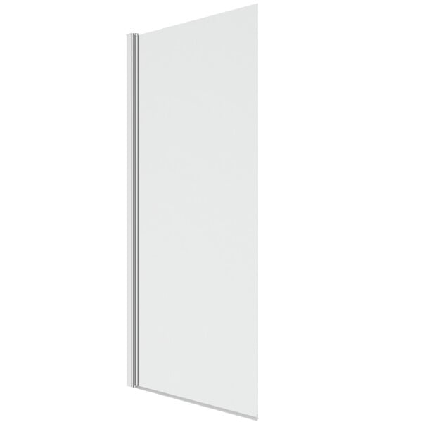 ID MARKET - Pare baignoire 1 volet 70x120 cm avec profilé en aluminium argenté - large