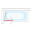 ID MARKET - Pare baignoire 1 volet 70x120 cm avec profilé en aluminium argenté - vignette