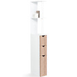 ID MARKET - Meuble WC étagère WILLY bois 3 portes blanc et hêtre - vignette